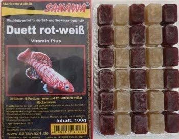 SAHAWA® Frostfutter 5X 100g Blister Duett (rote und weiße Mückenlarven)...